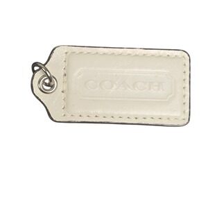Coach Ivory Leather Medium Fob Hangtag 2.5 inch No Ball Chain